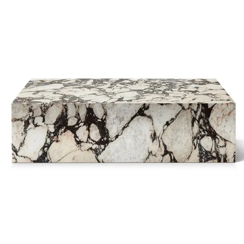 

Modern Side Rock Tea Table Nordic Marble Plinth Block Large Coffee Table Luxury Italian Living Room Apartment Corner Table mesa