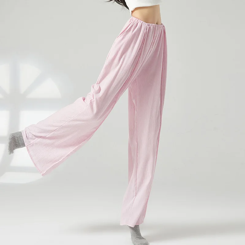 Pantaloni da danza moderna, abiti da pratica, abiti da danza classica, pantaloni dritti a gamba larga da donna, danza cinese