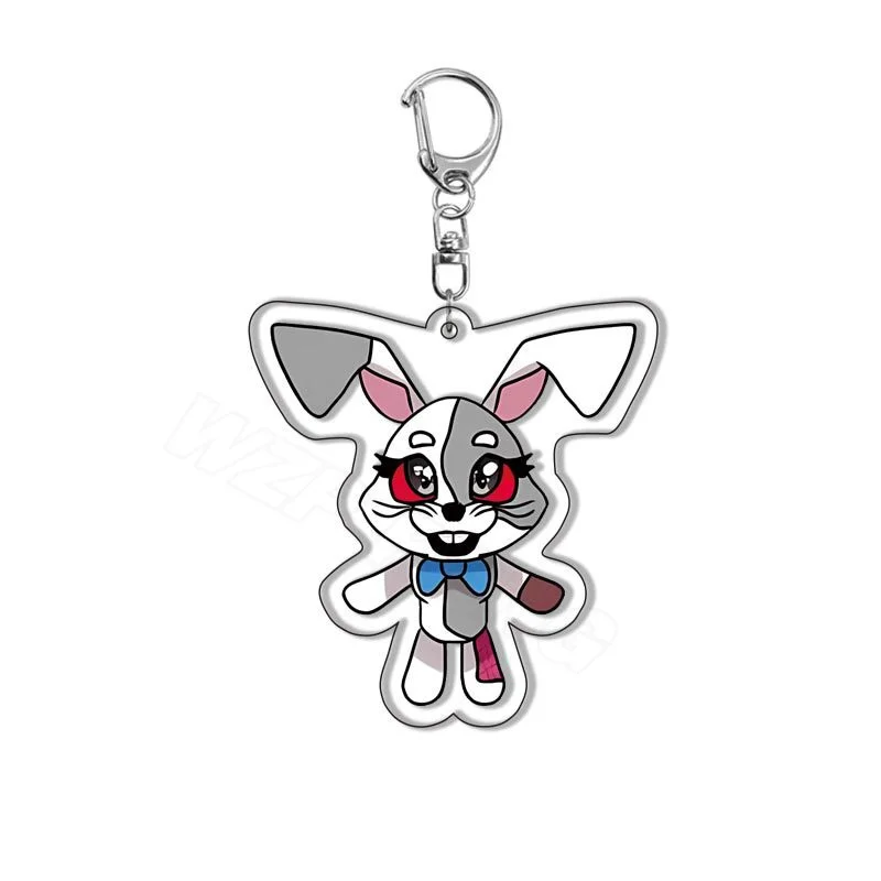 Anime Game Midnight Keychains Horror Game Foxy Chica Double Sided Cartoon Pendants Key Chains Collection Accessories Gifts