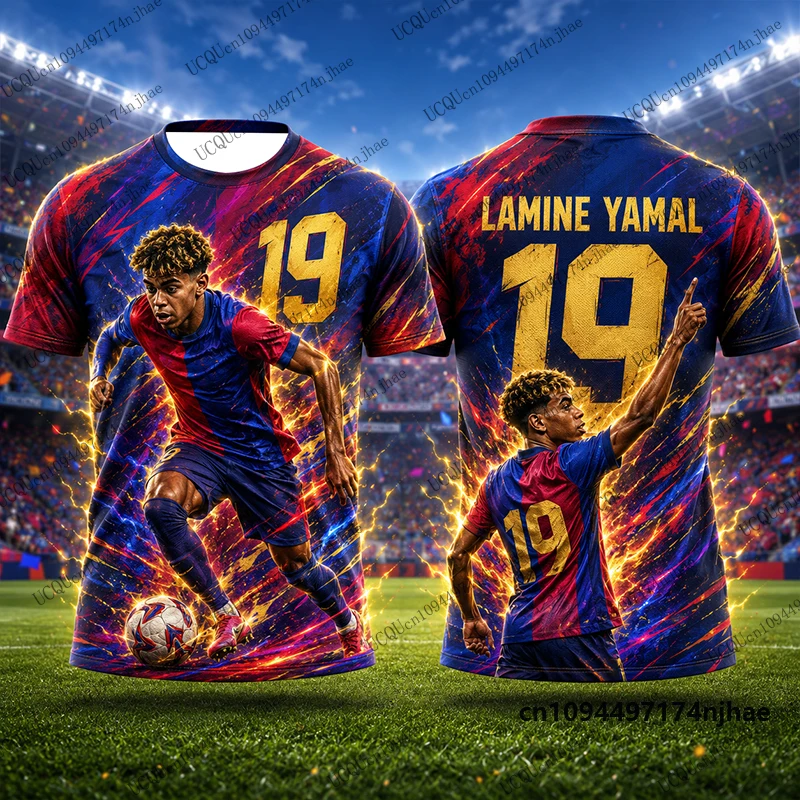 2026 Neue Sonderedition Yamal Nr. 19 Bedrucktes Fußballtrikot Herren T-Shirt Sommer Sport Training Tees Lässige Kinder-/Erwachsenen-Oberteile – Detail 7