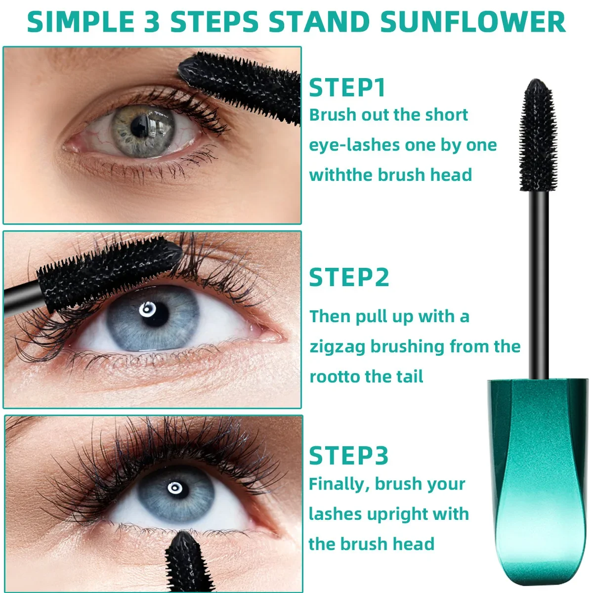 New Black Mascara Dense Curly Slender Eyelashes Waterproof Natural Easy To Makeup Quick Drying Long-lasting Fashion 4D Mascara