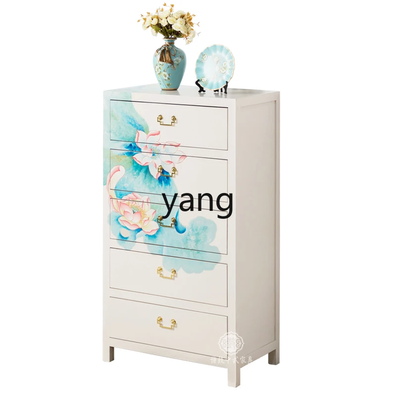 LTT Chinese log painted retro old multi-functional locker solid wood