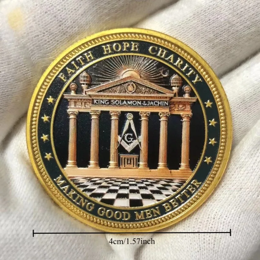 الماسونية الماسونية عملة فضية المقتنيات الإخوان عين الله عملة صنع الرجال الجيدين أفضل ميدالية تذكارية