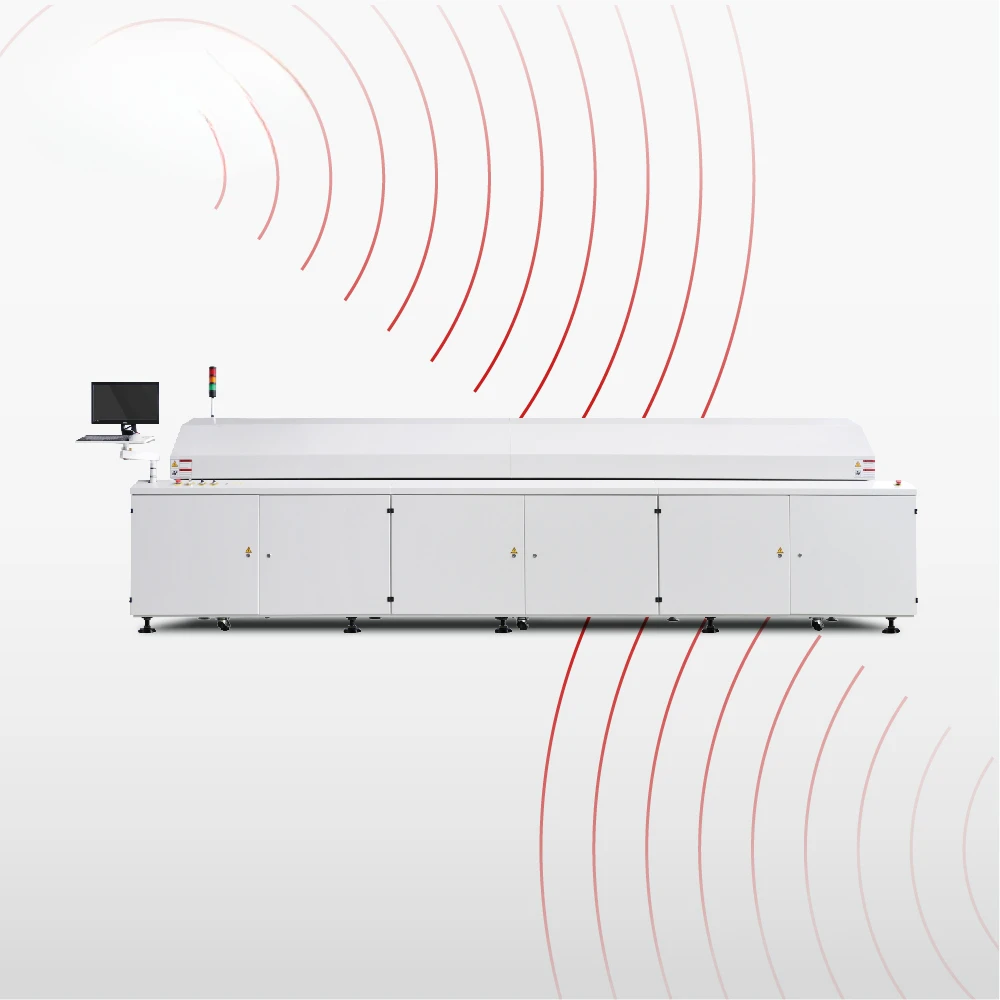 forICT815 PCB Reflow Oven 450 Width, LED Nitrogen Reflow Wave Oven SMD Heating, SMT Solder Reflow Oven Price Factory