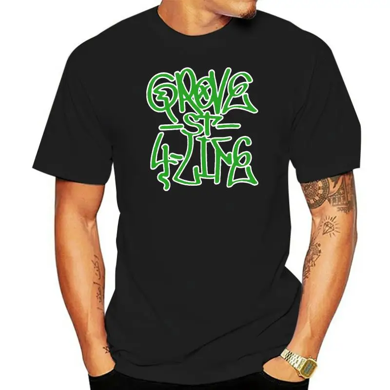 Men Grove Street 4 Life Cotton T Shirt Black