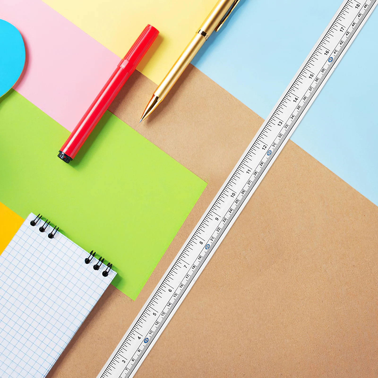 

6Pcs Adhesive Measuring Tape Paper Ruler Tape Peel Stick Sticky Ruler for Home Office Workbench Use Workbench Ruler,