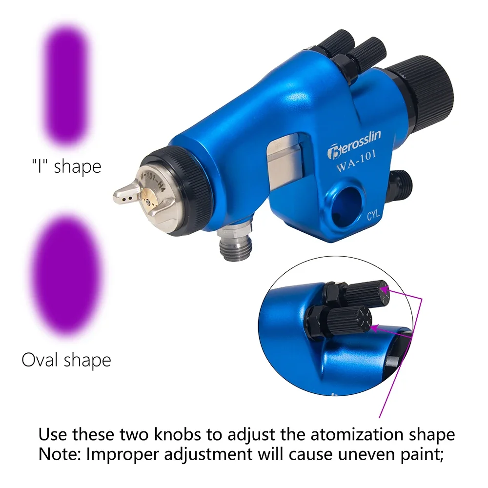 WA-101 Double Adjustable Reciprocating Machine Assembly Line Automatic Paint Spray Gun 316 Stainless Steel 1.3mm Forged Gun Body