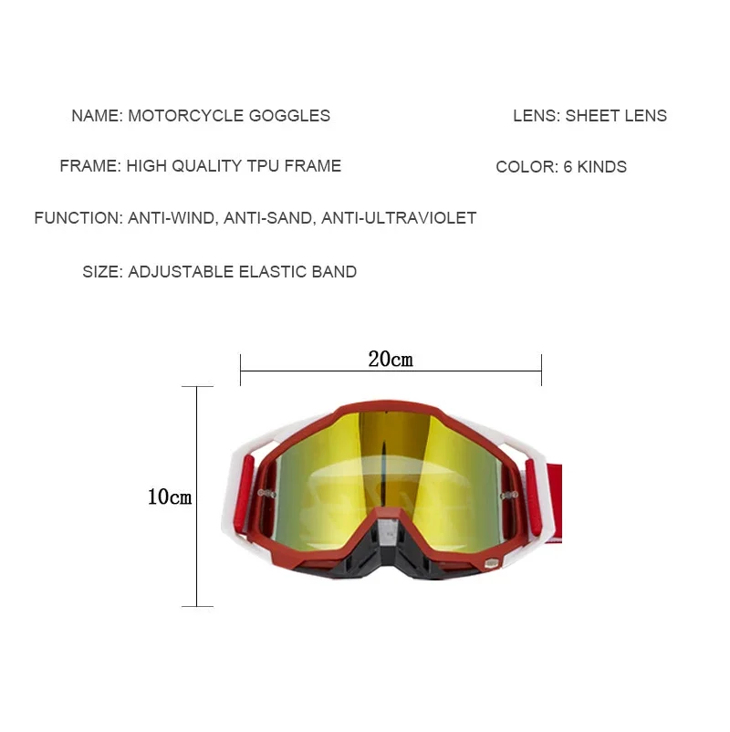 Motocross Glasses Off-road Sunglasses For Men Motocross Safety Protective MX Night Vision Helmet Goggles Driving，Cycling Glasses