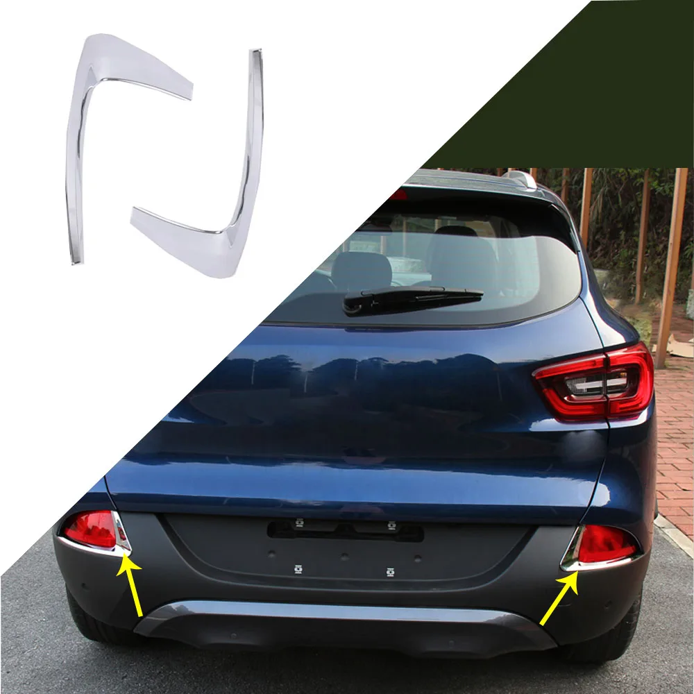 

For Renault Kadjar 2016 2017 2018 Car Body Detector ABS Chrome Trim Back Tail Rear Fog Light Cover Lamp Frame Stick Part