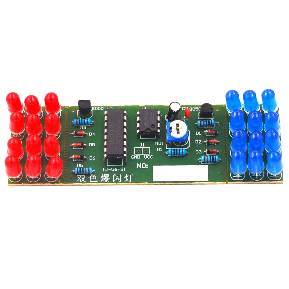 Two-color Flash Lamp Kit NE555 CD4017 Thunderbolt Flash Electronic Production Electronic Training DIY