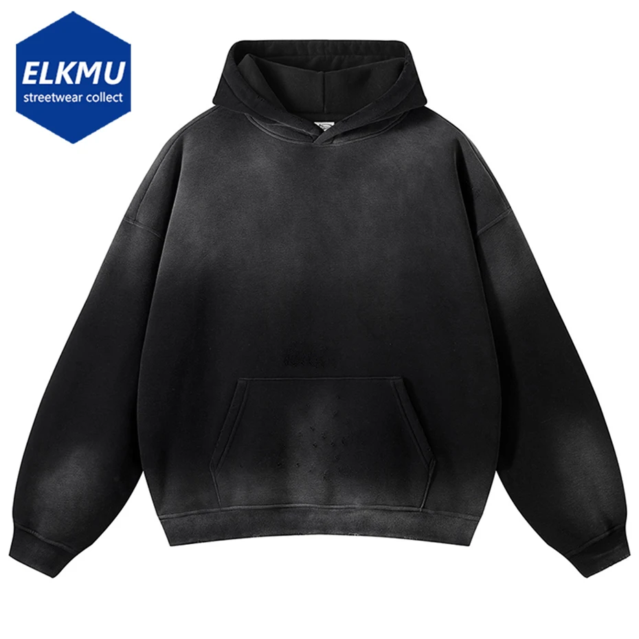 

Vintage Hoodie Oversized Hip Hop Pullover Men Harajuku Streetwear Sweatshirt Black Retro Y2K Hoodies