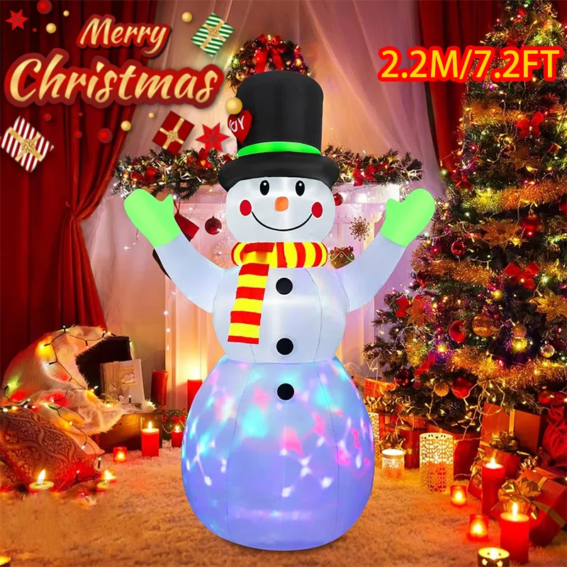 

Christmas Inflatable Decor Hug Snowman Christmas Built-in LED Luminous Inflatable Model Ornament Xmas Outdoor Decoration