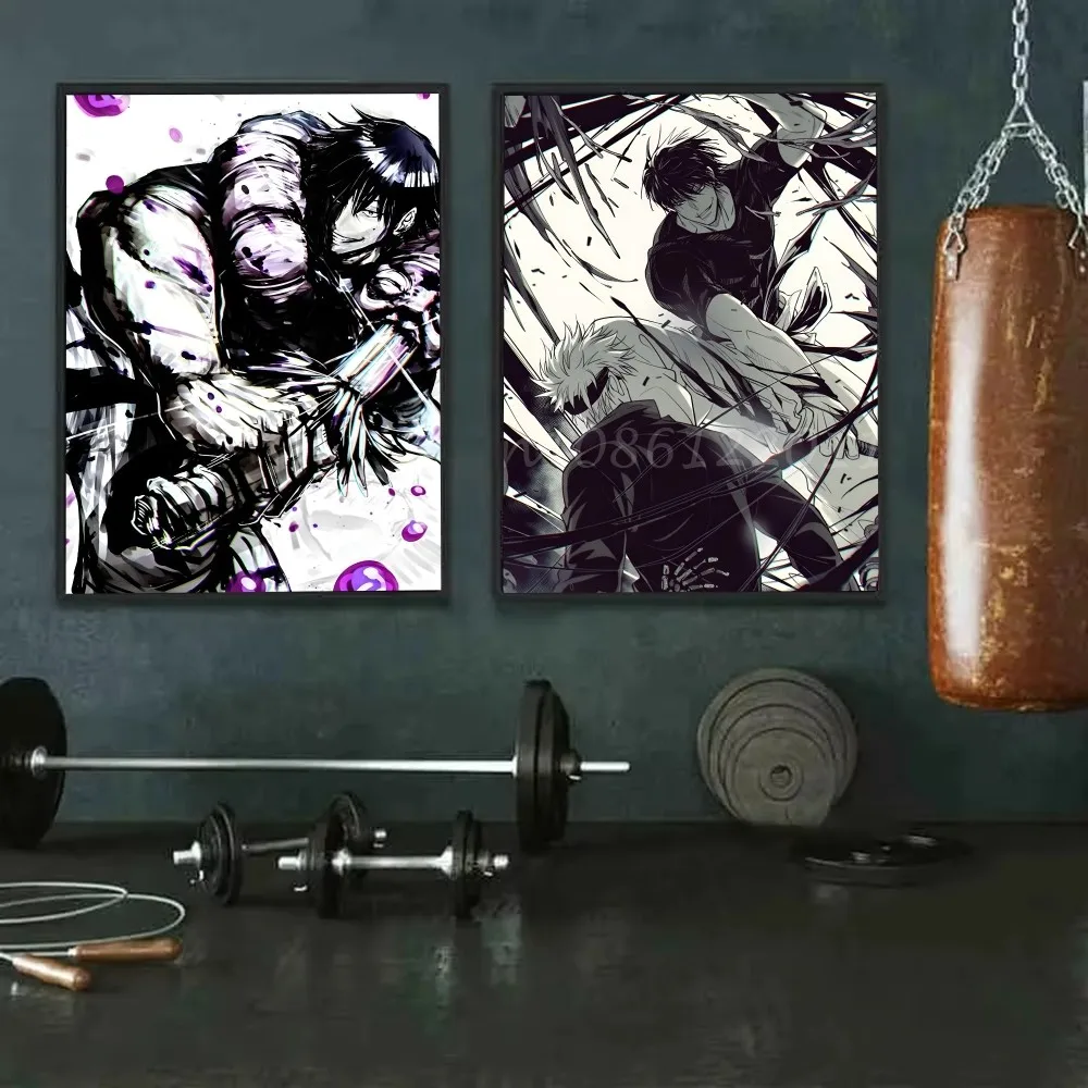 أنيمي Jujutsu Kaisen Toji Fushiguro المشارك ذاتية اللصق الفن ورق مقاوم للماء ملصق مقهى بار غرفة جدار ديكور