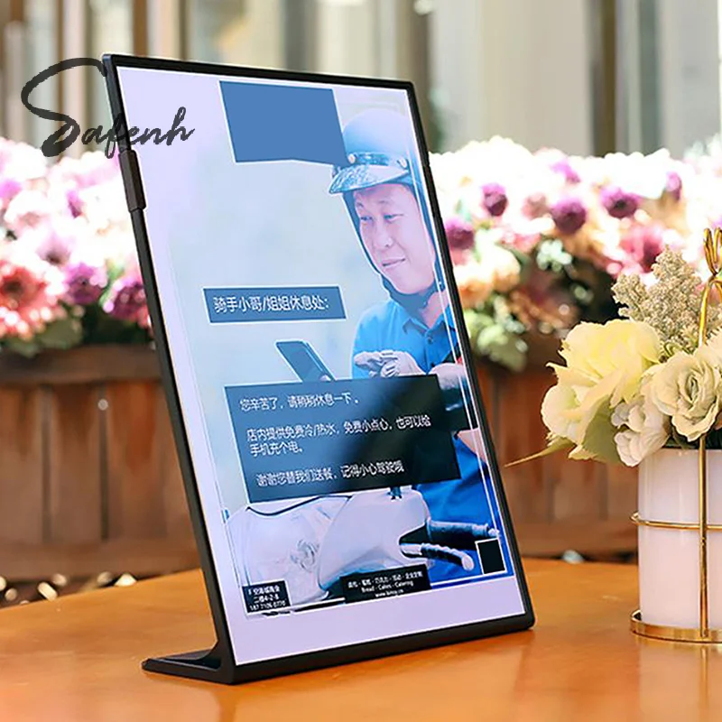 

Акриловая настольная доска для карточек A4 A5 A6 L-образная настольная вывеска, ценник, подставка для рекламных щитов, картина, плакат, художественная рамка для дисплея, пустая