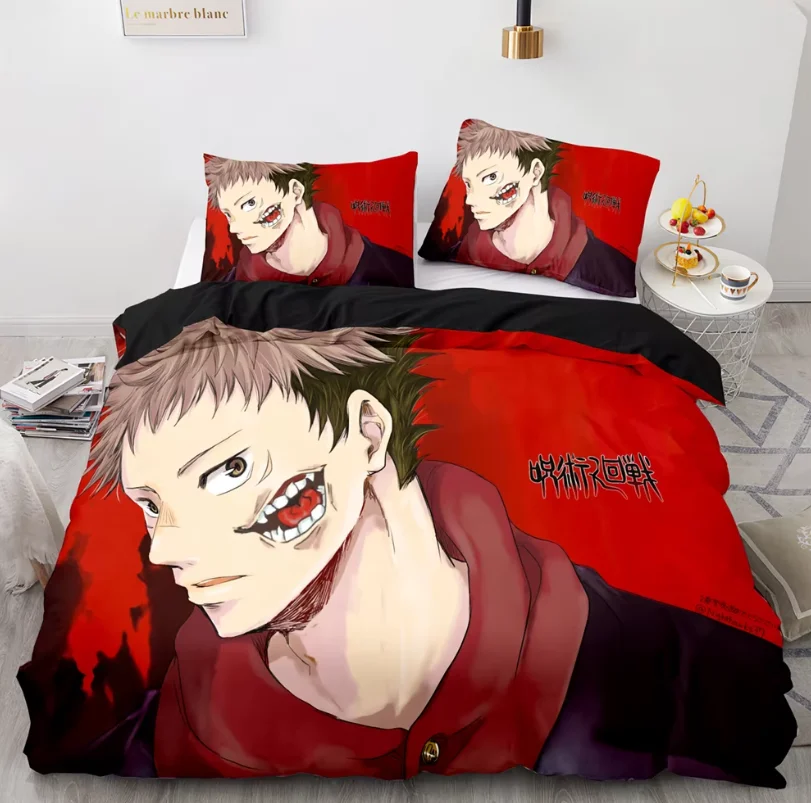 3D Anime Jujutsu Kaisen Satoru Gojo Christmas Gift King Twin Double Child Bedding Set Microfiber or Polyester Duvet Cover Set
