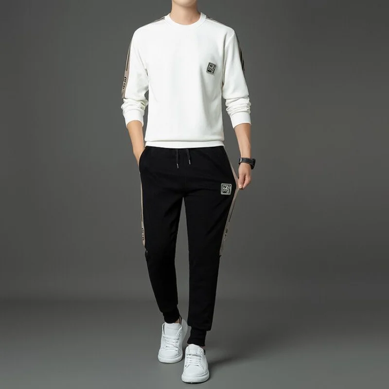 

Men's Two-piece Pure Cotton Sports Casual Handsome Suit Spring Autumn New Running Loose