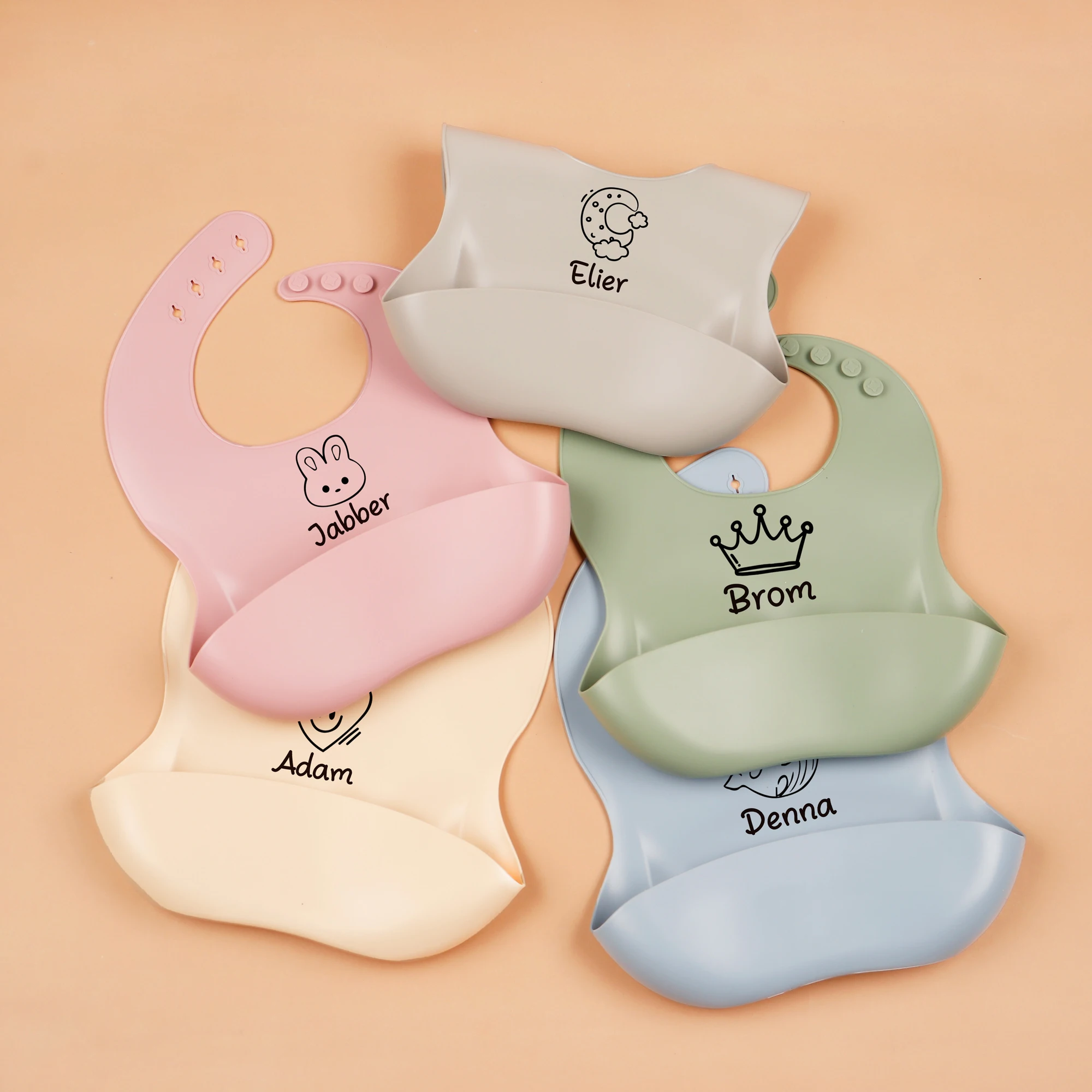 1pc Personalized Bib, Custom B - Silicone Baby Bibs 评论和价格