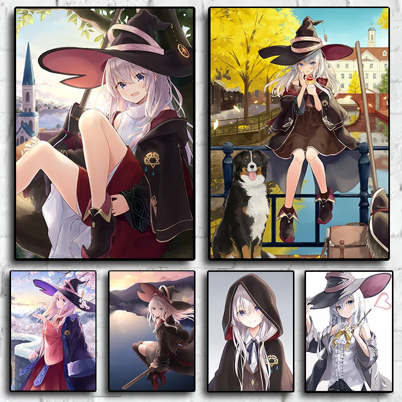 Japan Anime Wandering Witch: The Journey of Elaina Quality Canvas Painting Poster Kids Living Room Art Home Wall Decor Picture