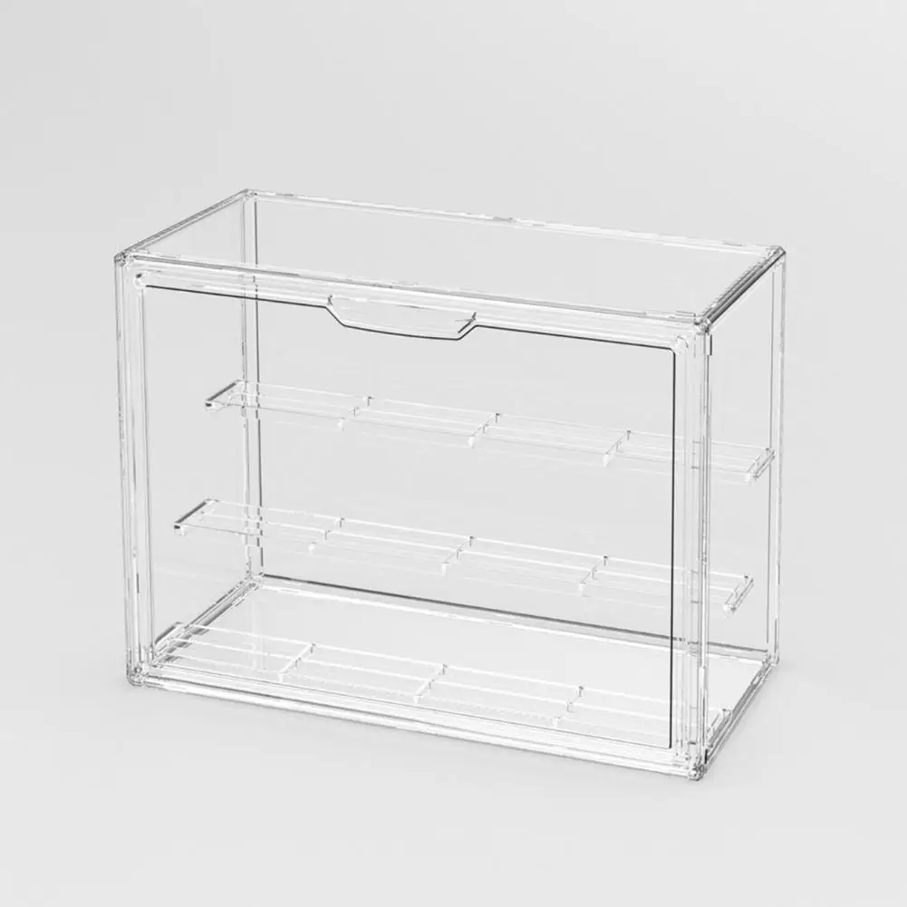 Estante de exhibición de acrílico transparente, Vitrina con divisores extraíbles, puerta magnética para almacenamiento a prueba de polvo, fácil organización