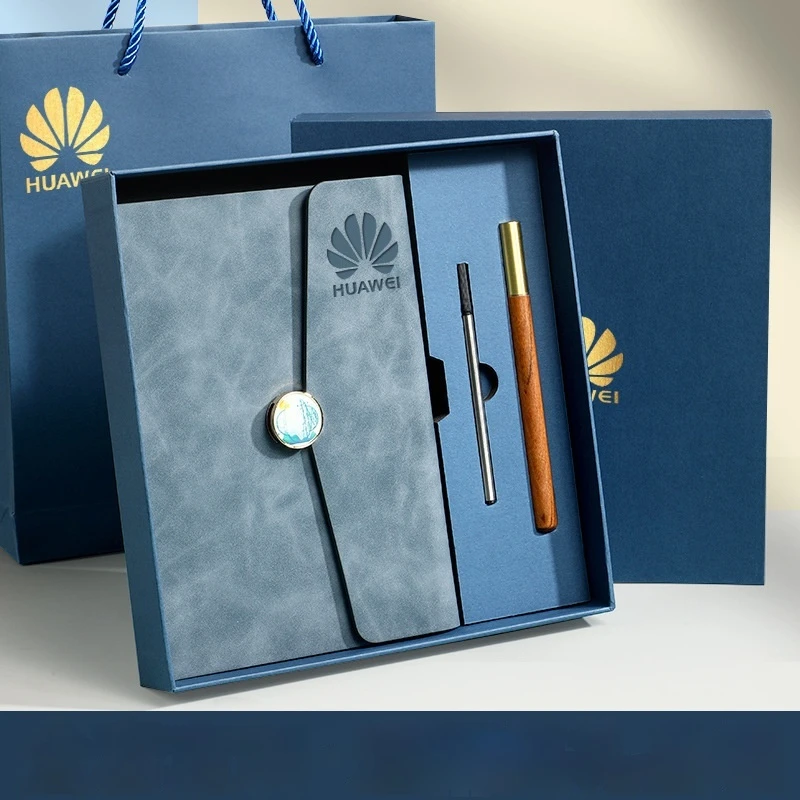 Customized notebook gift box set, business notebook and pen engraving customization company, high-end gift that can print LOGO