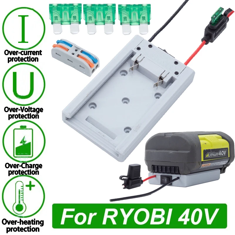 Imagem -04 - Ryobi 14 Awg Lithium Ion Battery Adapter Faça Você Mesmo Power Tool Acessório Conversor Ferramentas 40v