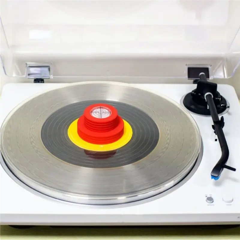 Universal LP Disc Stabilizer Silicone LP Recording Stabilizer With Level Stabilizer Clamp For Vinyl Record Turntable