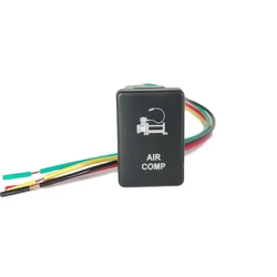 Blue LED Car Air Compressor AIR COMP Push Button Switch Modified Switch with Wire for Toyota Hilux 2016 To 2019