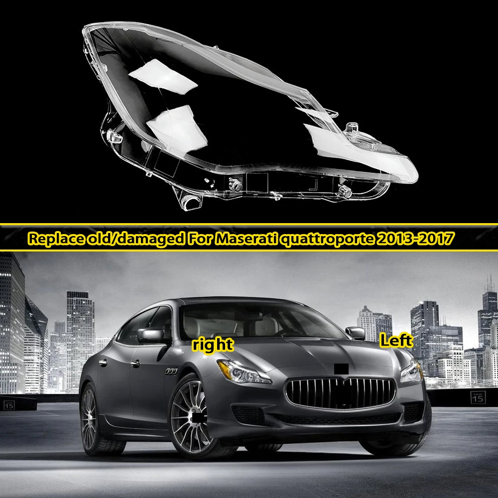 

Headlight Cover Lens Plexiglass For Maserati Quattroporte 2013 2014 2015 2016 2017 Headlamp Transparent Lampshade Shell Masks