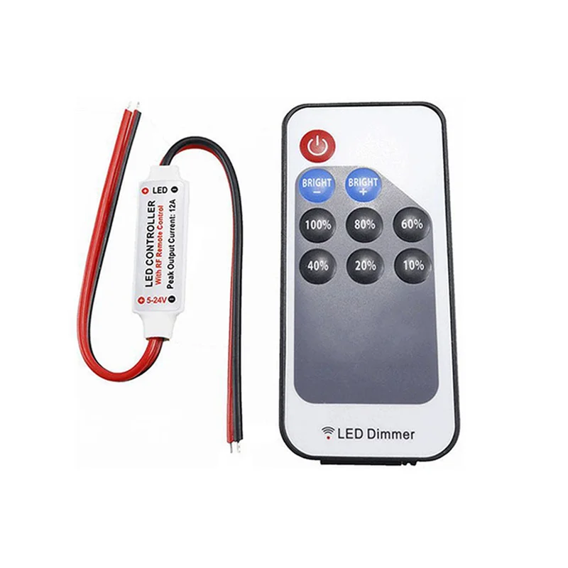 DIGIT-2X LED einfarbiger Dimmer DC 5 V 12 V 24 V 5050 2835 Streifenlichter Konstantspannung PWM-Signalregler RF 9-Tasten-Fernbedienung