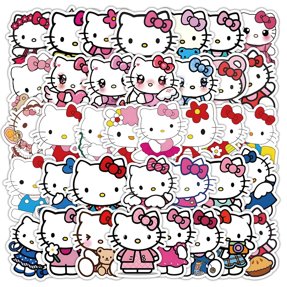 

10/30/50pcs Anime Hello Kitty Cartoon Stickers Kawaii Girl Graffiti Luggage Phone Laptop Aesthetic Waterproof Cute Sticker Decal