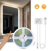 Makeup Mirror LED Bathroom Dressing Table Backlight Lighting Touch Sensor Dimmable Mirror Light USB 5V COB Strip Vanity Lights