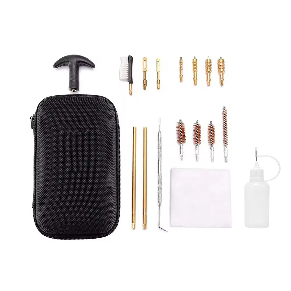 21PCS Universal Tactical Gun Cleaning Kit for Handgun Rifle Gun Brush Tool for .22/.38/9mm/.40/.45 Caliber Hunting Accessories