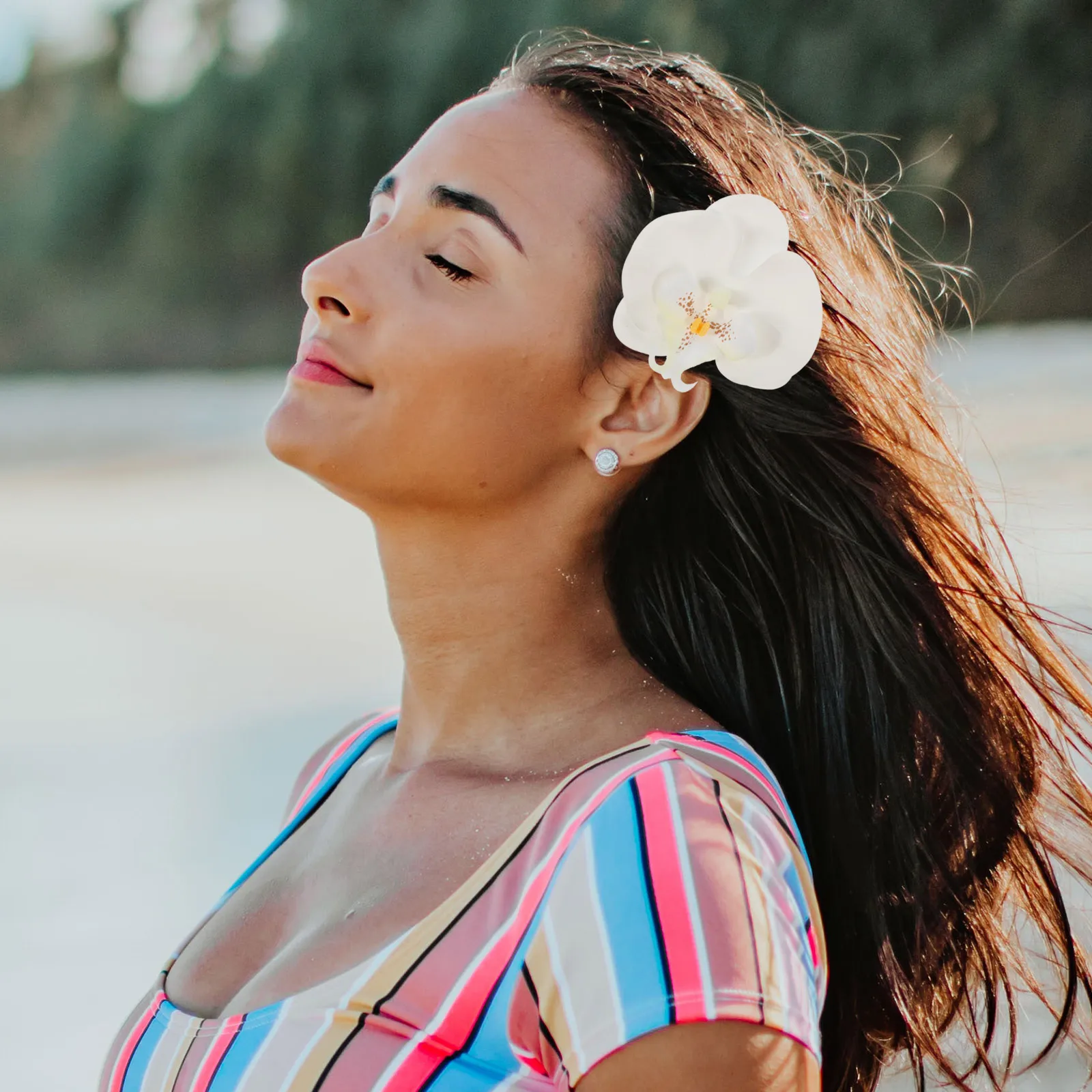 

5Pcs Silk Phalaenopsis Blossoms DIY Flowers Heads Faux Flowers for Hair and Clothes Decor Mini Flower Heads DIY Craft Material