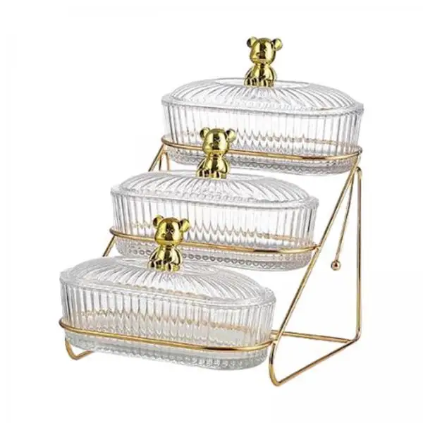 Stylish Snack Plates Multi Tier Appetizer Bar Container Serving Platter for Elegant Hospitality