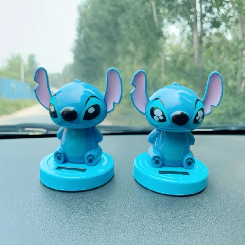 

Cute Cartoon Stitch Solar Powered Car Decor Cute Nodding Doll Cartoon Stitch Plush Toy for Dashboard Fun Gift