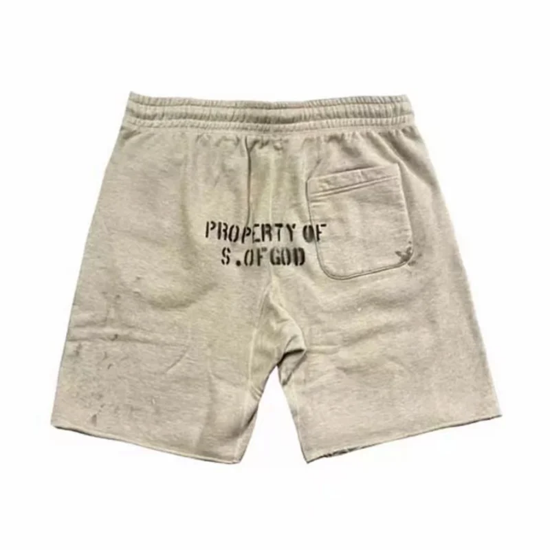 Zomer Gewassen Sain Letters Bedrukt Straat Casual Shorts Mannen Vrouwen Hoge Kwaliteit 1:1 Broek Met Trekkoord Joggingbroek