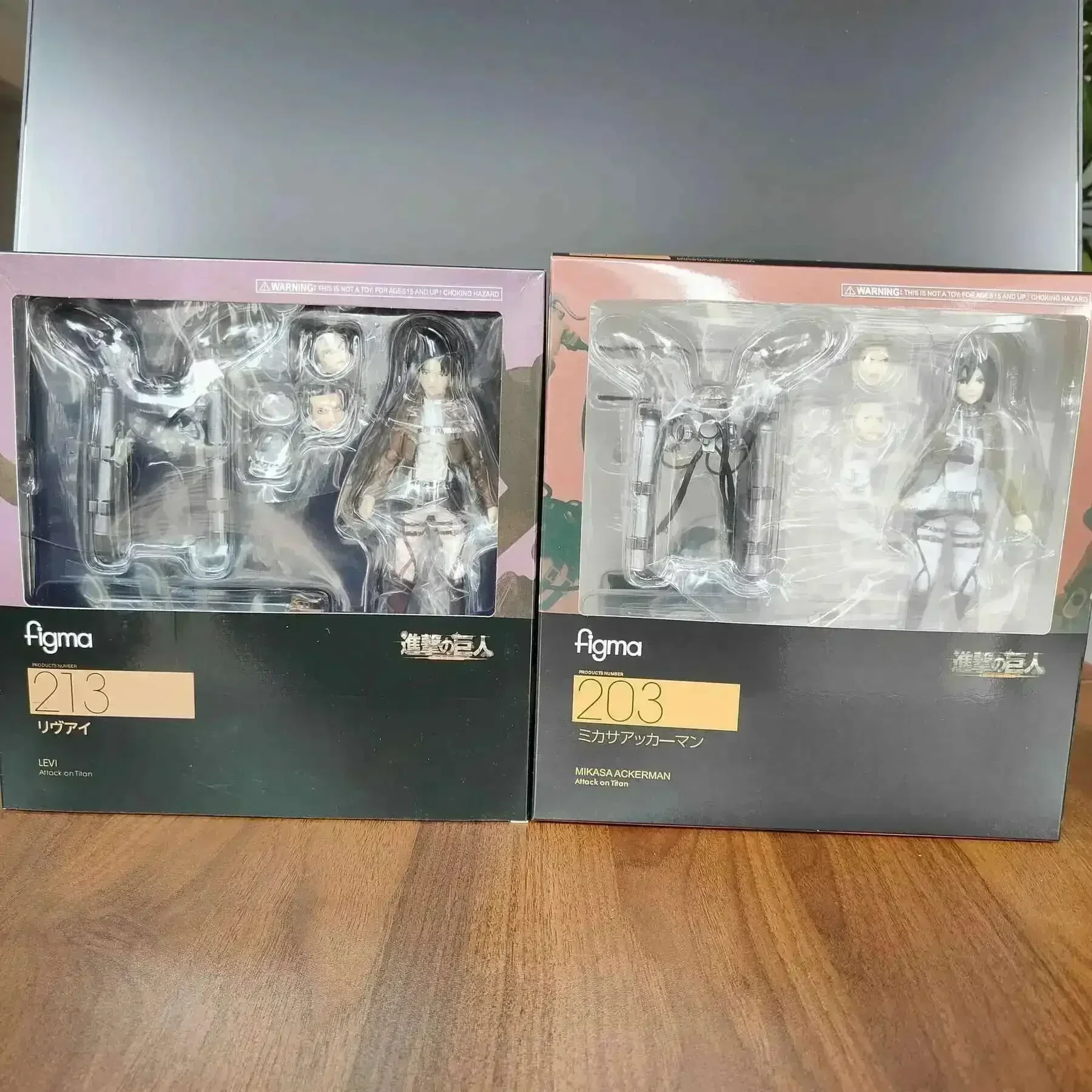 Figma 213 203 207 Aanval op Titans Ackerman Actie Anime Figura Kawai Eren Jaege Mikasa Ackerman De Gepantserde Figuur Pop Speelgoed