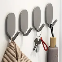 5pcs self-adhesive hooks, adhesive hooks for keys, kitchen and bathroom hooks, storage hooks