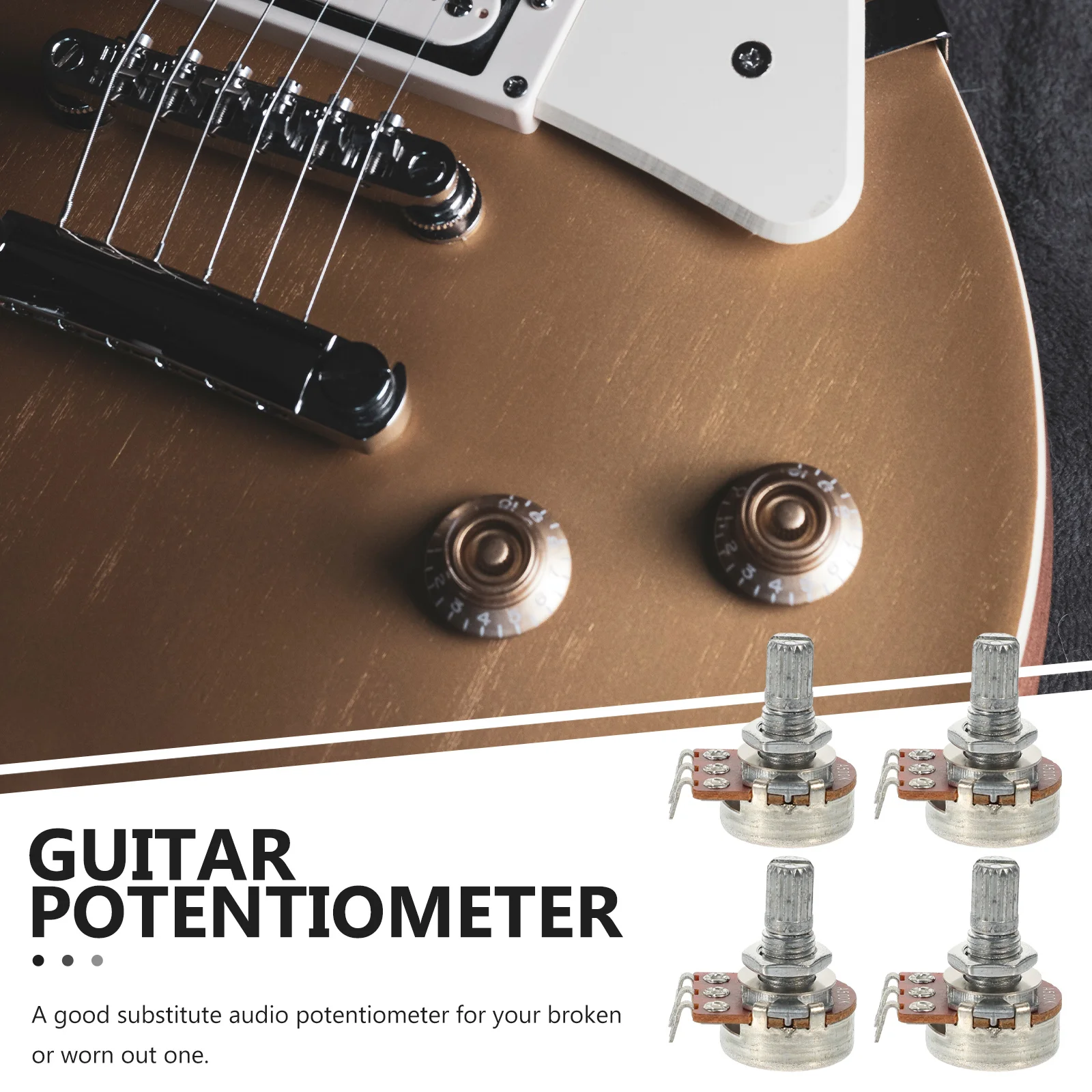 

4 Pcs Accessories Audio Potentiometer Guitar 500k Pots for Guitars Iron Replacement