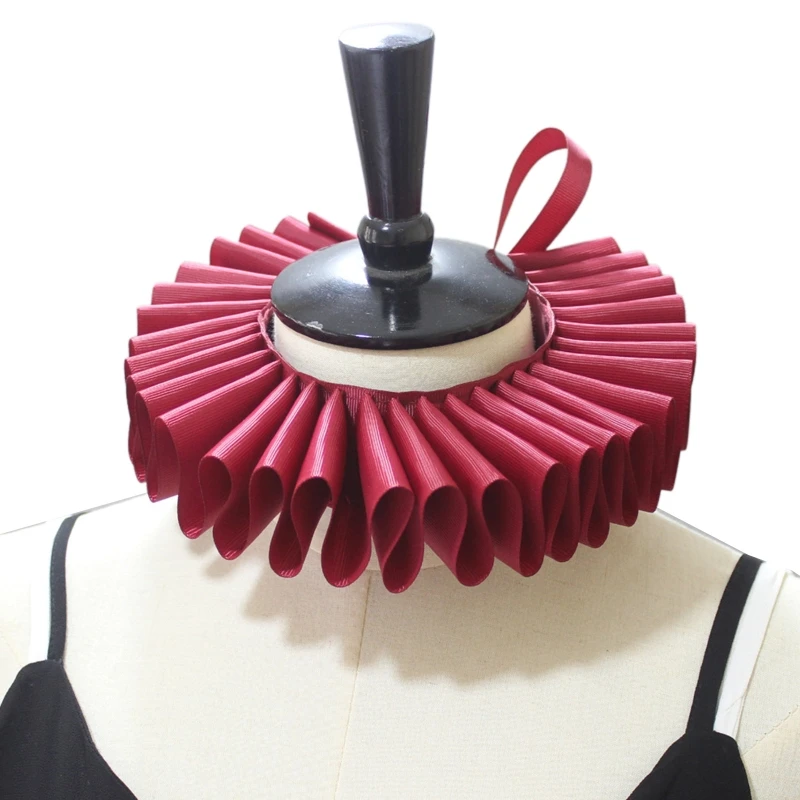 Neck Ruffled Collar Cape Retro Webbing Clown Layered Choker Necklace