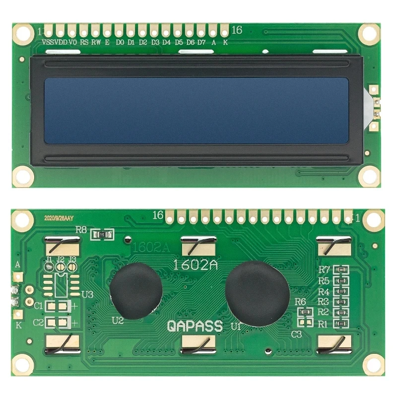 Módulo de pantalla LCD1602 I2C, adaptador Llate para Arduino, azul, verde, 5V, PCF8574