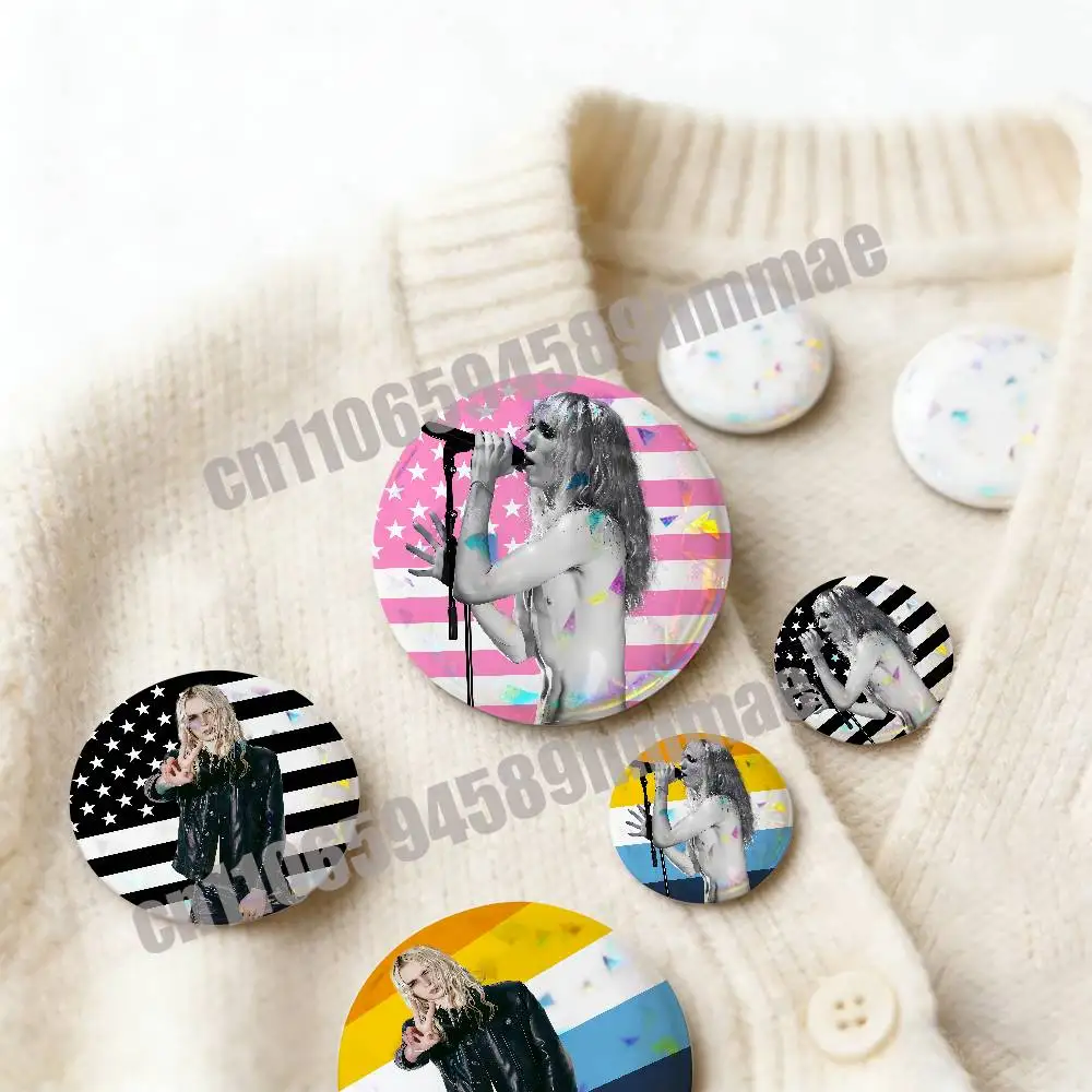 

For Lgbt Gay USA America 2-2hollis Emblem Round Pins Insignia Badge Cover Ornament 75mm Cosplay Brooch Button