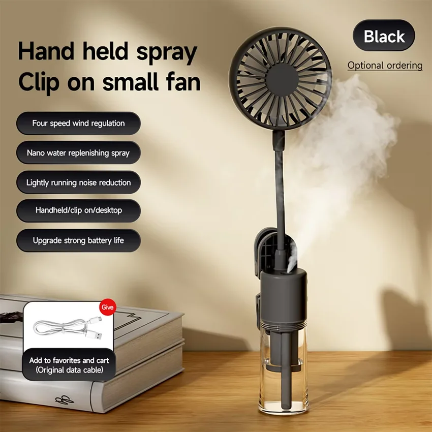 

PortableRechargeable Mini Handheld Cooling Spray Fan, Multi-Angle Adjustment,Summer Cooling Gadget for Watching Football Matches