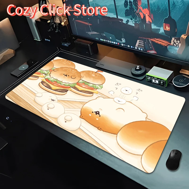 Cute Bread Dog Mousepad New MousePads Keyboard Pad Mouse Mat Gamer Soft Office Carpet Table Mat Desktop PC Anime Big Mouse Pad
