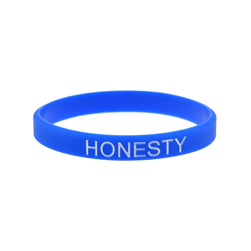 50 Stück Weisheits-, Bescheidenheits-, Mut-, Freundlichkeit-, Ehrlichkeits-Silikonarmbänder, Armband mit positiver Energie – Detail 6