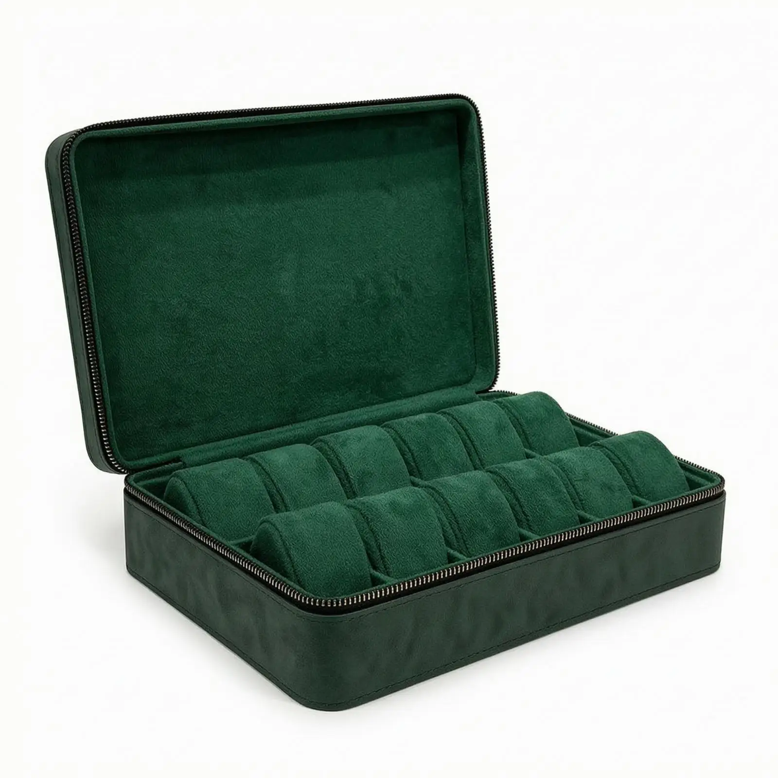 Durable Watch Storage Case with Soft Padded Interior Zipper Closure Travel Watch Box for Timepiece Protection