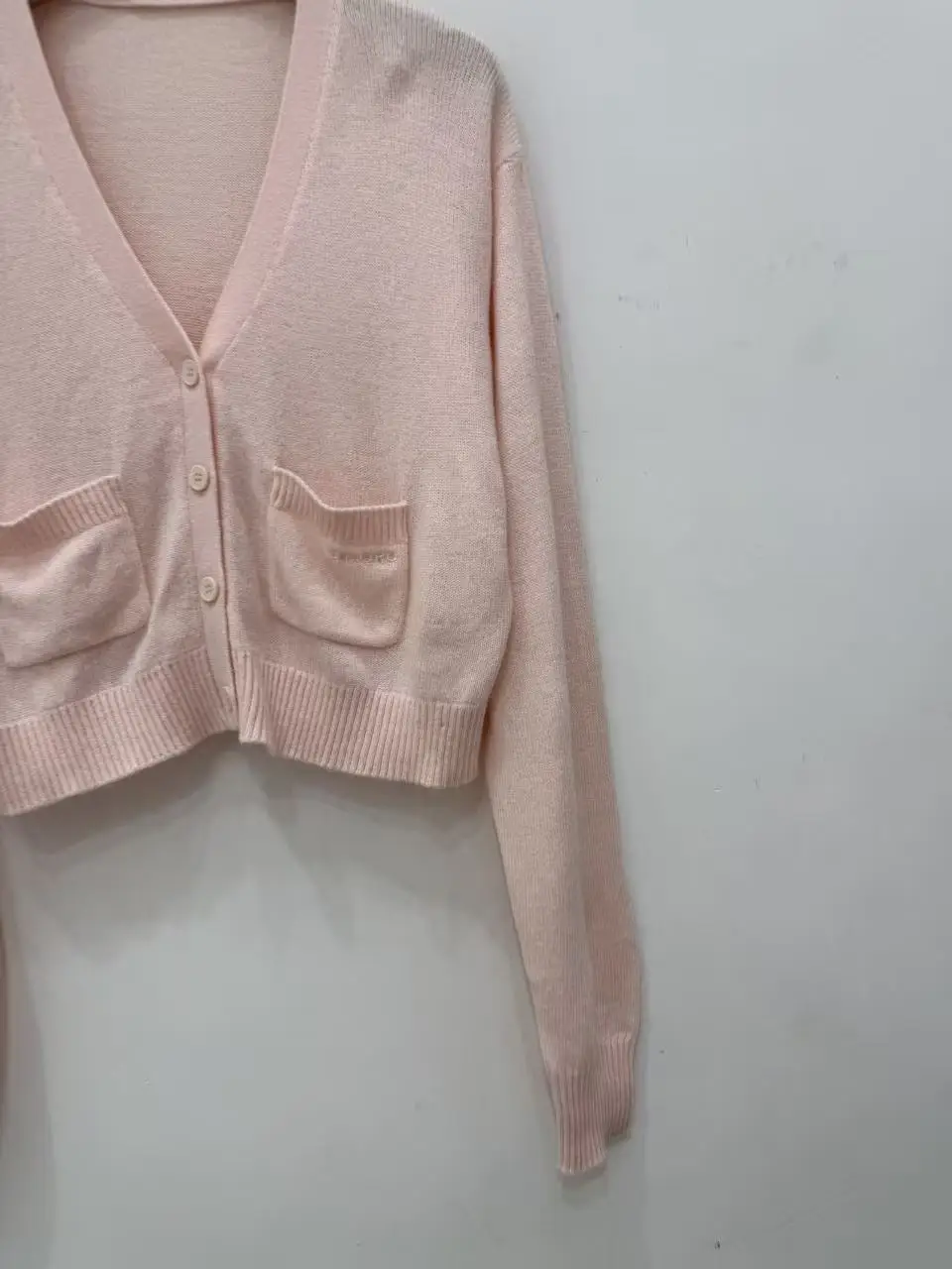 

Spring 2026 Women Pink V-Neck Knitted 2-Piece Set Single Breasted Long Sleeve Cardigan + V-Neck Sleeveless Vest Sweet Suit
