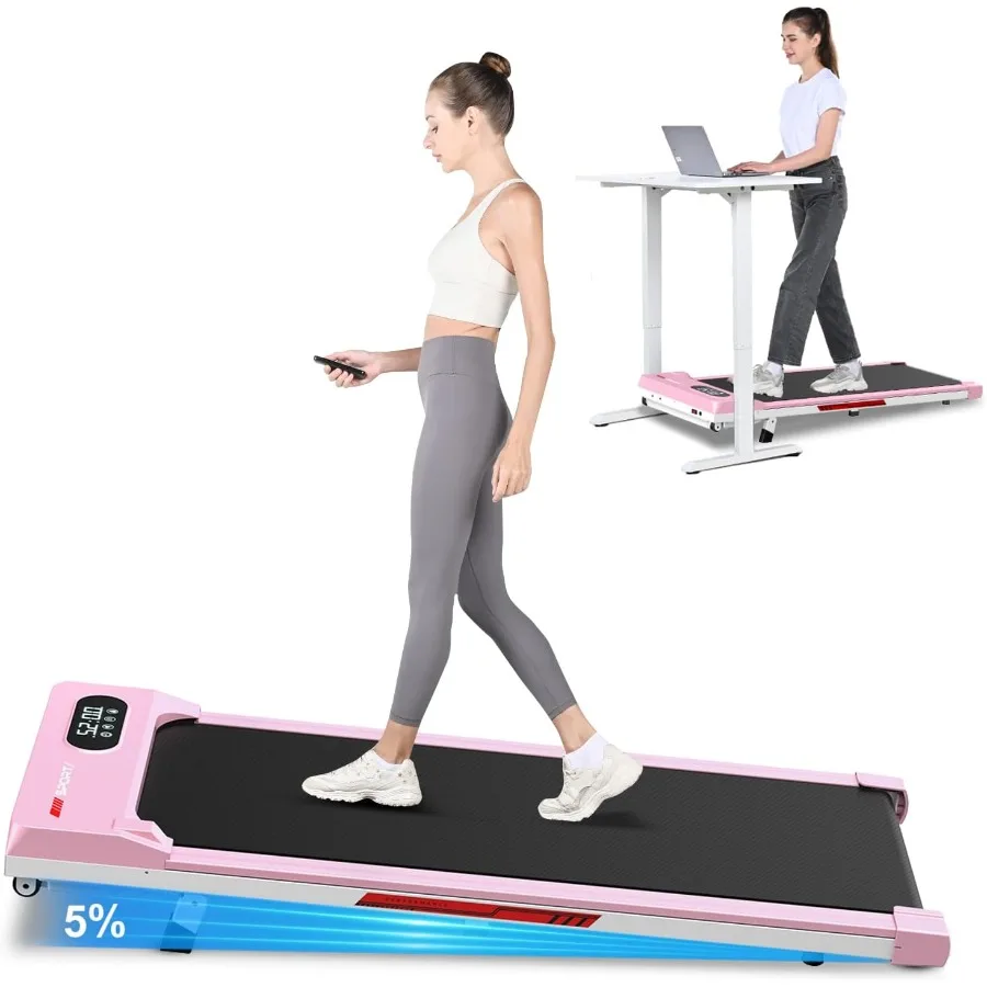جهاز سير Underdesk للمنزل والمكتب مع مائل يصل إلى 5 ميلا في الساعة يدعم ما يصل إلى 300 رطل، تشغيل فائق الهدوء تحت جهاز تحكم 45 ديسيبل