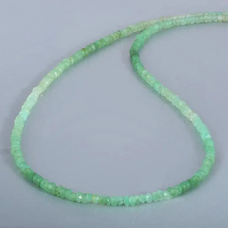 

Natural Chrysoprase Beaded Necklace - 2*4mm Faceted Round AAA+