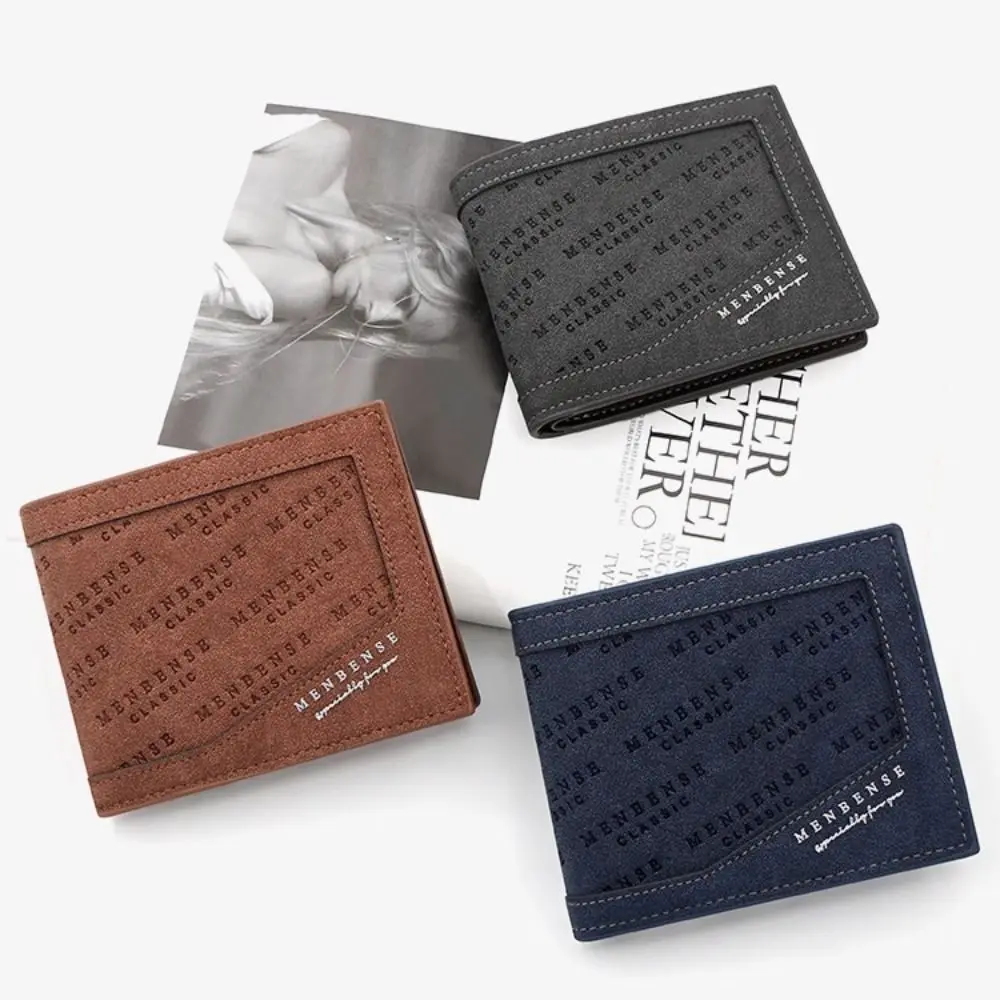 

Large Capacity Two Fold Wallet PU Leather Leisure Men's Short Wallet Multi-function Card Holders Male Leather Purse